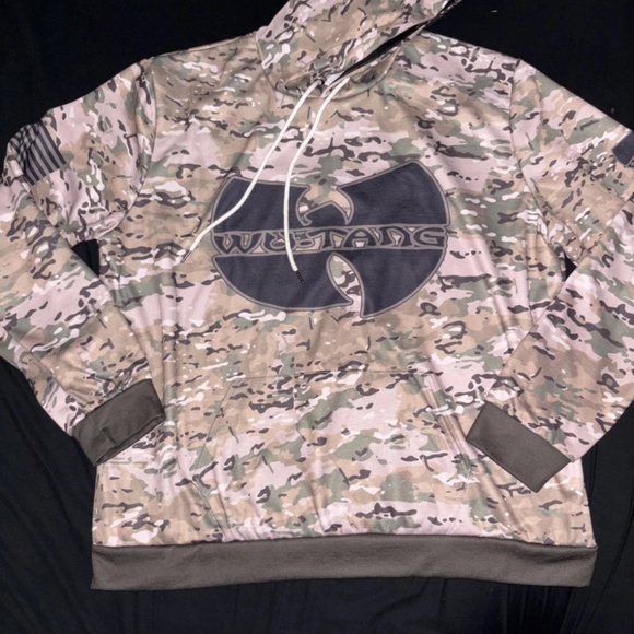 WU TANG CLAN HOODIE XXL MENS CAMO GREEN GREAT CONDITION - Picture 2 of 14